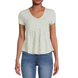 Juniors’ V-Neck Babydoll Top from No Boundaries